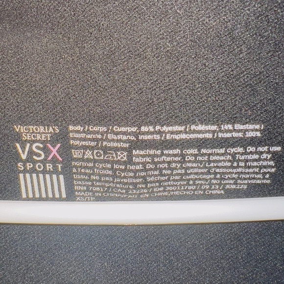 Victoria's Secret VSX Sport Black Long Sleeve Athletic Hooded Sweatshirt size XS - Picture 3 of 6